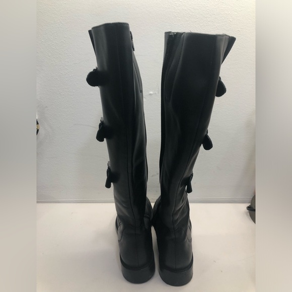 Ecco Women Black Hobart Leather Riding Knee High Boots 3 Buckle Sz 10.5 - Picture 6 of 9